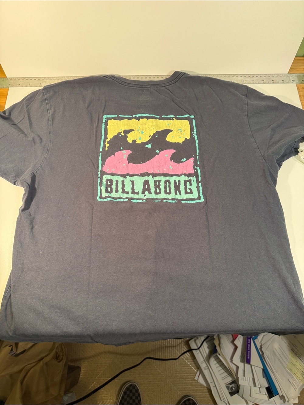 Billabong Short Sleeve Crew Tee - Blue with Multi-Color Logo - Picture 2 of 6